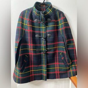Talbots Women Plaid/ Tartan Cape with Toggle/ Closure